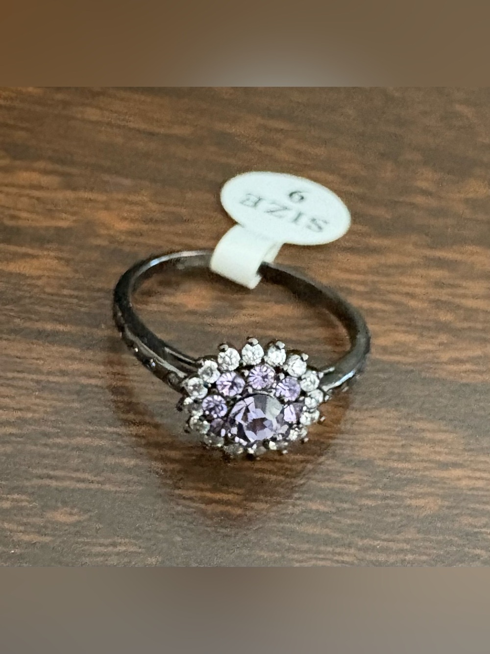 Fragrant Jewels Vintage-Inspired Purple Crystal Cluster Ring - Size 9